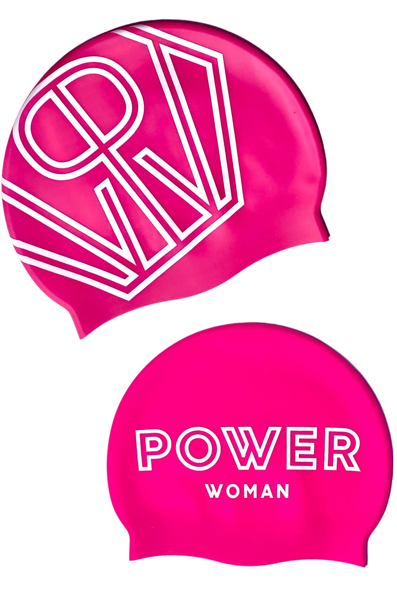 Power Woman Swim Cap in Pink White