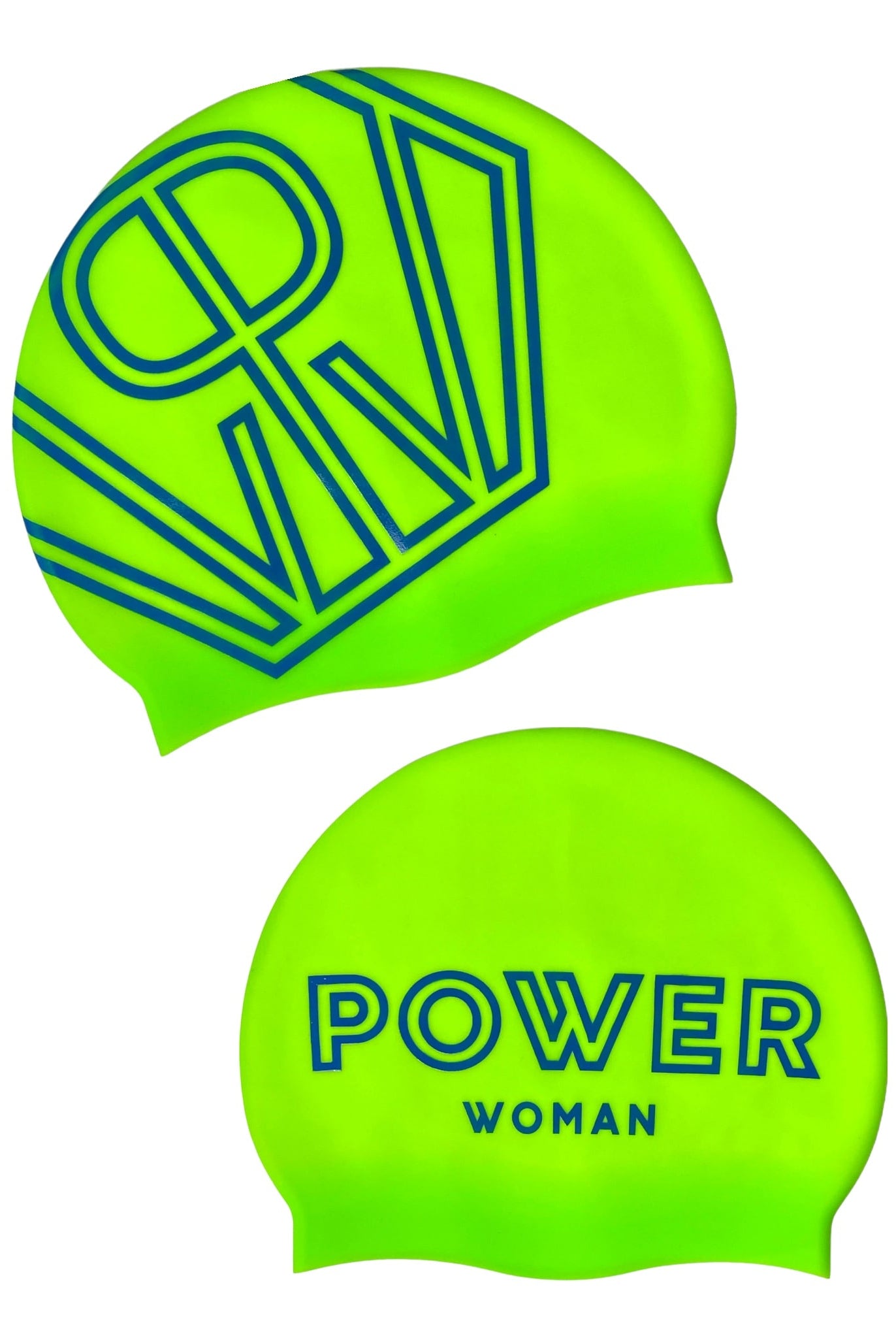Power Woman Swim Cap Green Blue