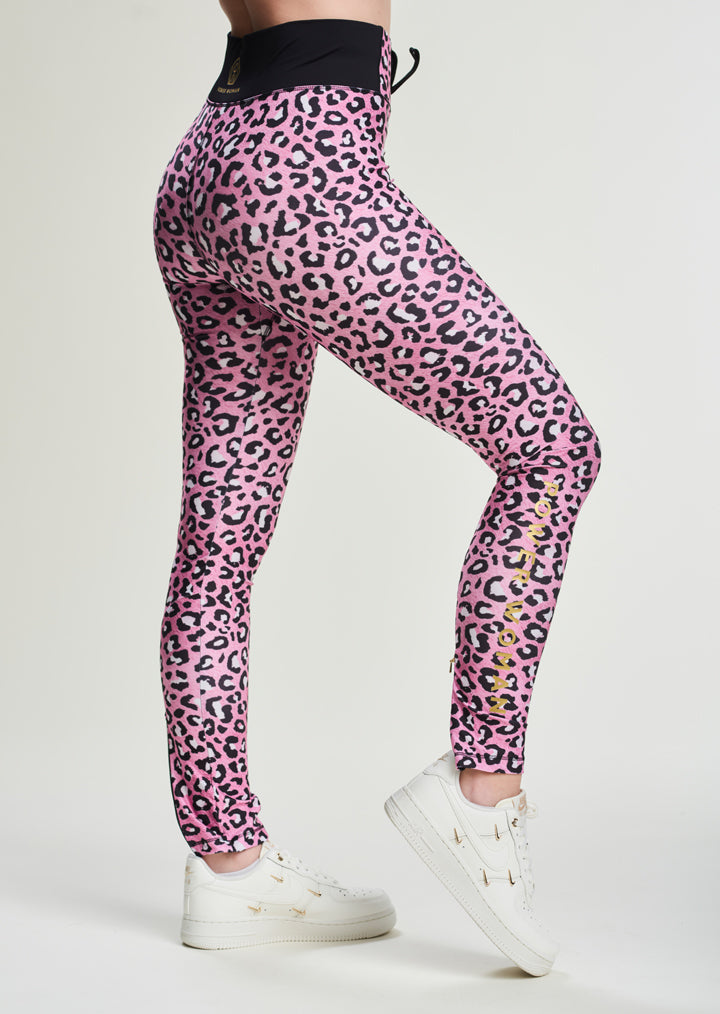 Edge Sport Pro Run Leggings | Light Pink Leo