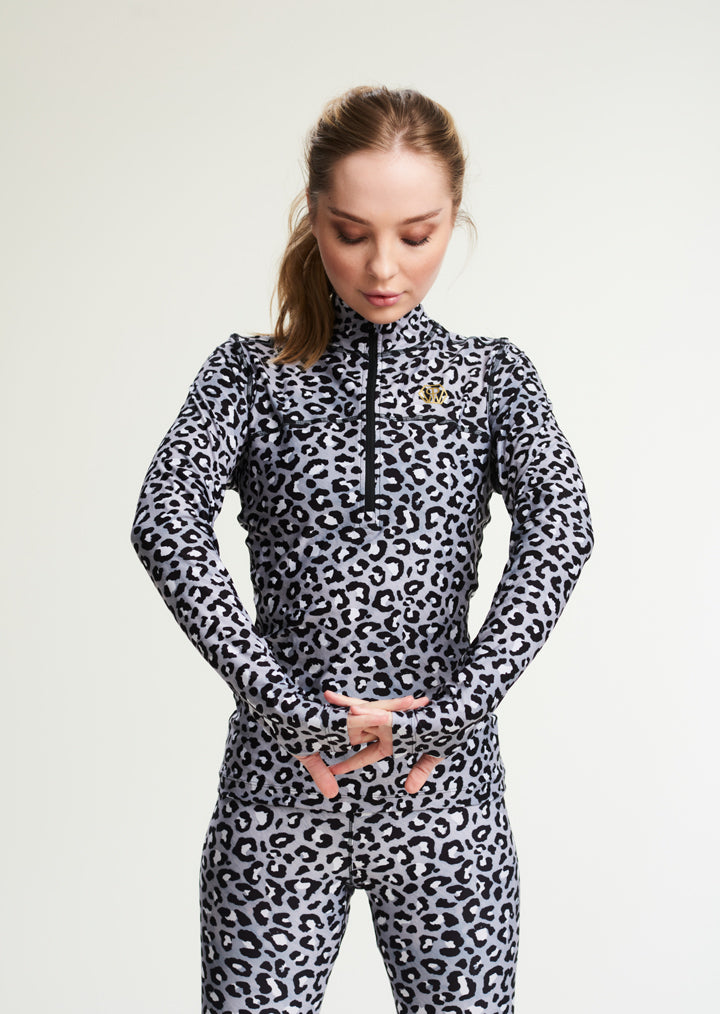 Long Sleeve Half Zip | Grey Leo