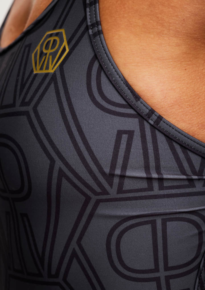 Tri Swimsuit | Grey Hexagon