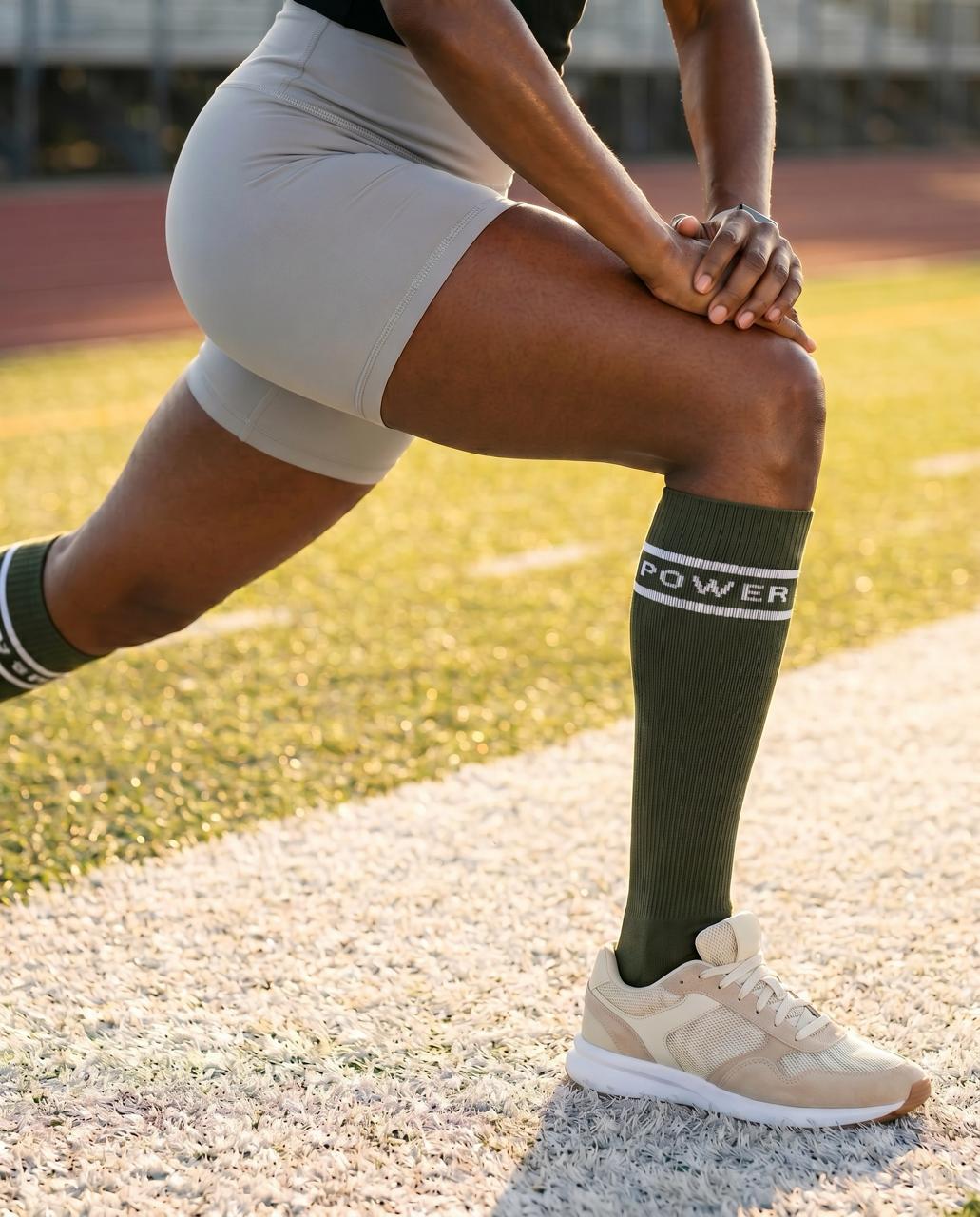 Compression Sock | Olive/White