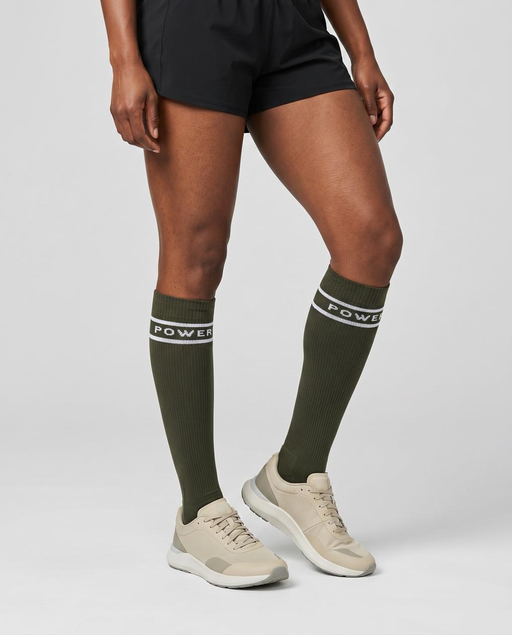 Compression Sock | Olive/White