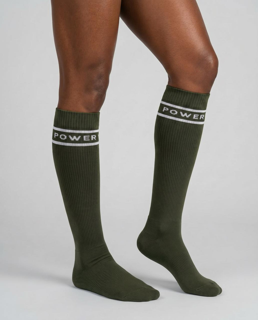 Kompressionssocken | Olive/White