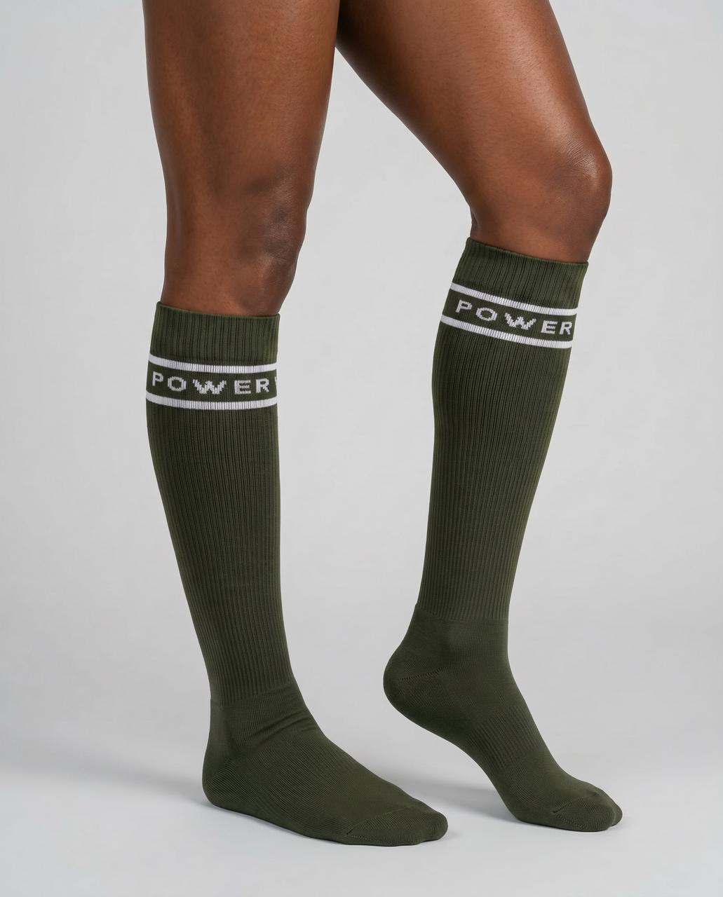 Compression Sock | Olive/White