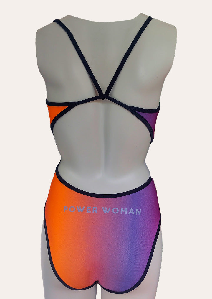 Sport Swimsuit | Hue - Purple/Sun Orange