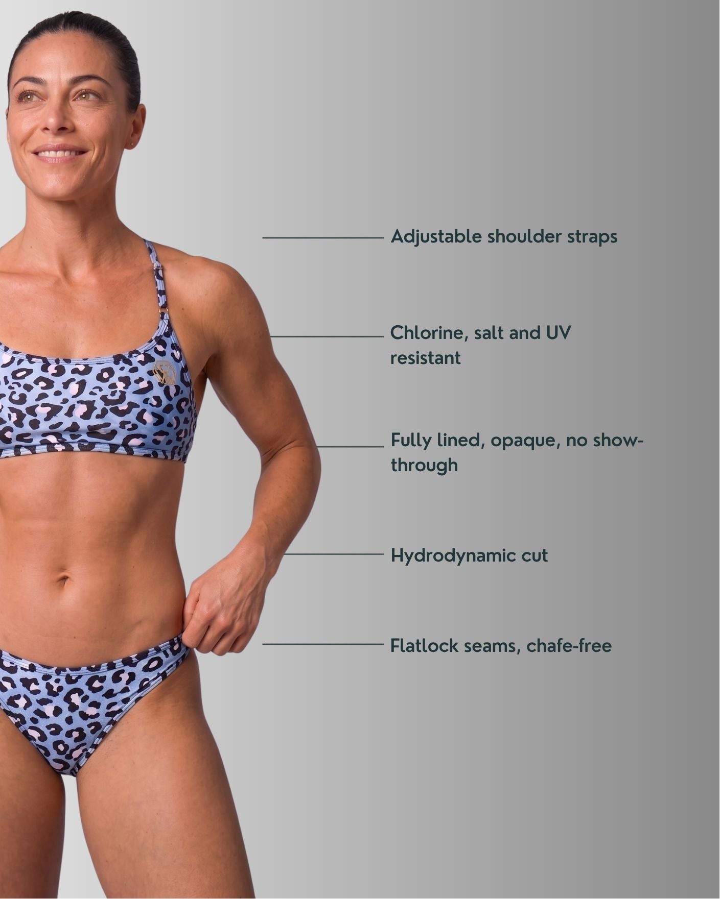 Tri Bikini | Light Blue Leo
