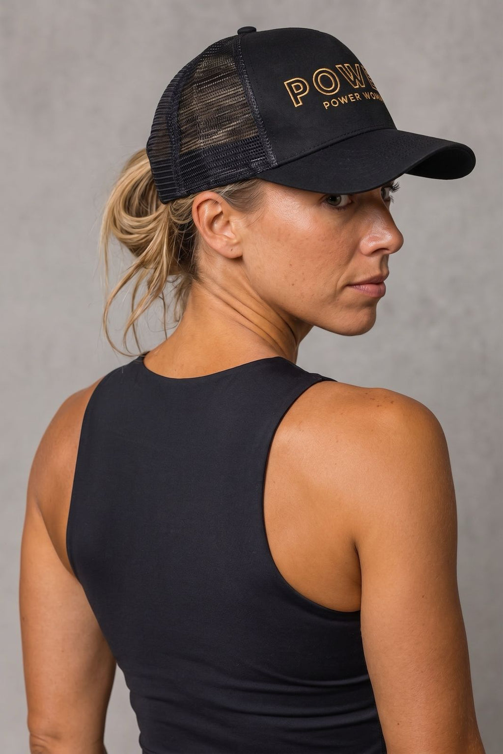 Power Trucker Cap | Black/Gold