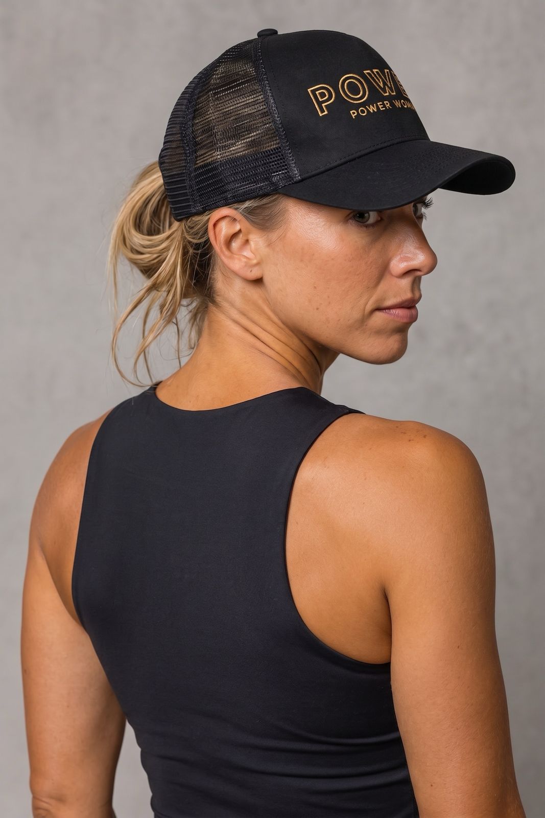 Power Trucker Cap | Black/Gold