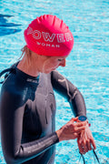 Power Woman Badekappe | Rosa Weiß