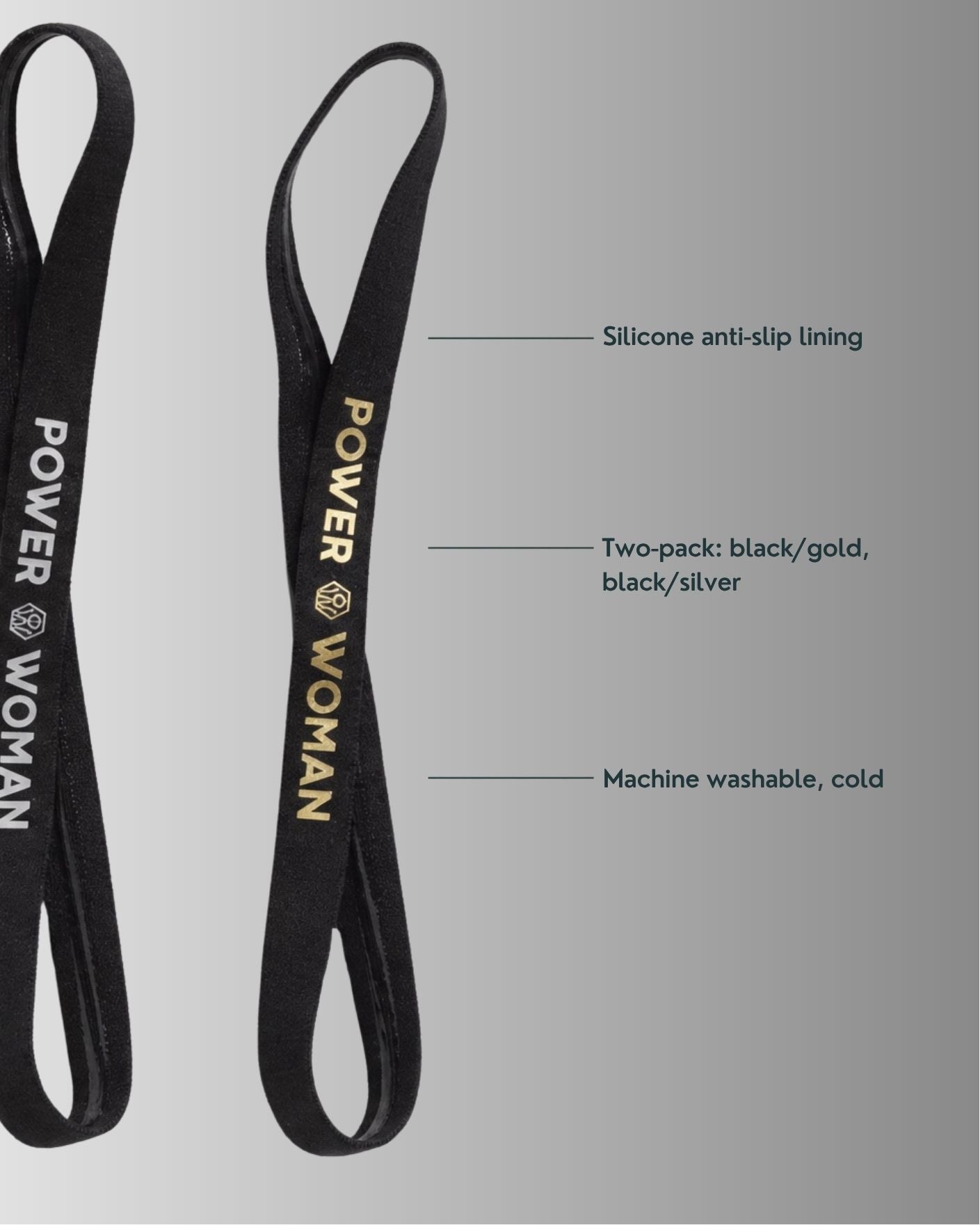 Running Hairband | Black/Gold/Silver