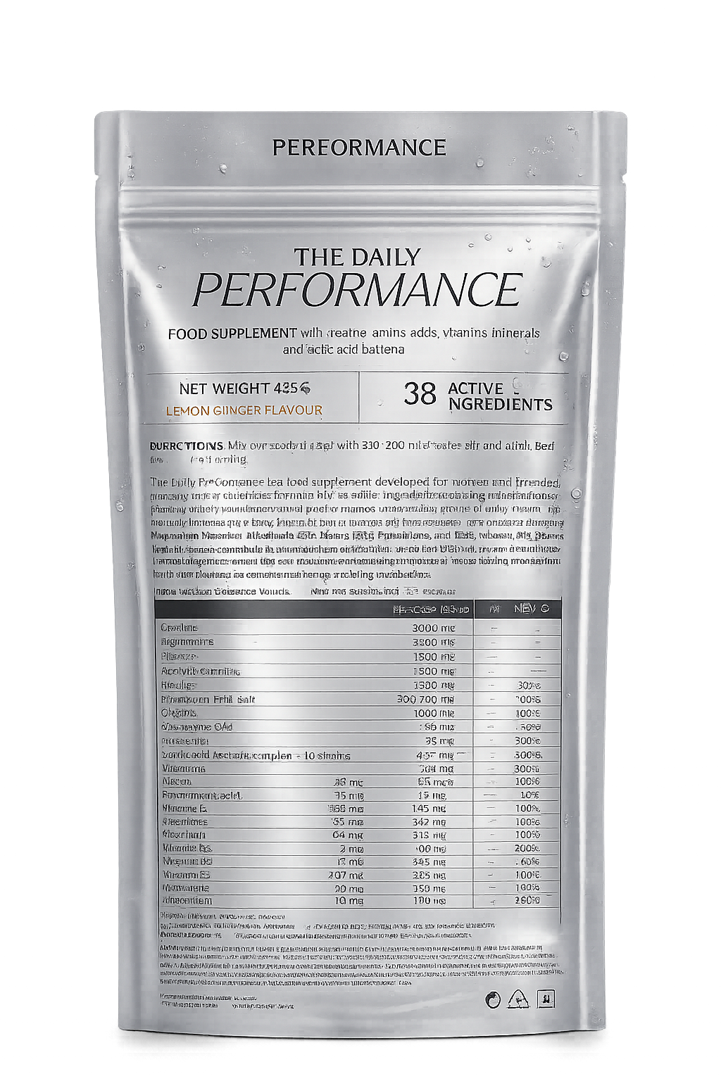 The Daily Performance - back of label