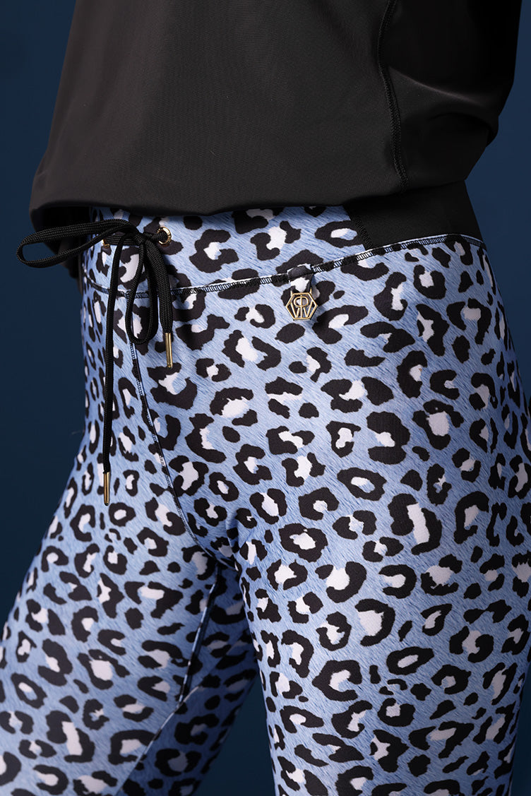 Edge Sport Pro Run Leggings | Light Blue Leo