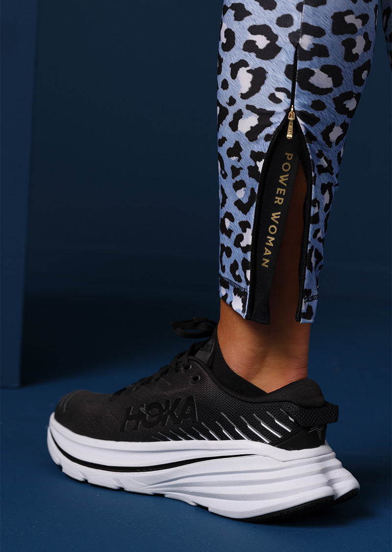 Edge Sport Pro Run Leggings | Light Blue Leo