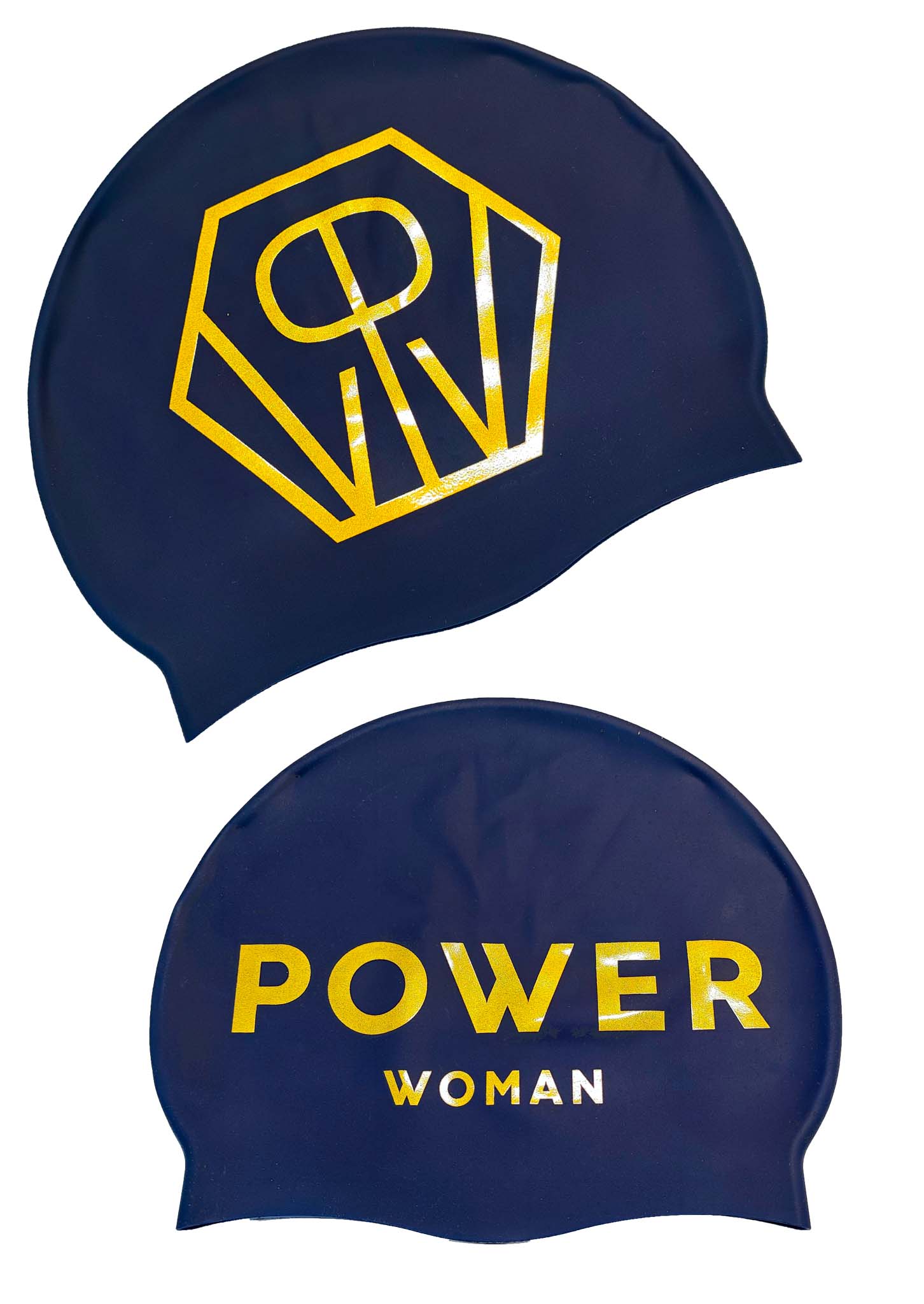 Power Woman Swim Cap | Dark Navy/Gold
