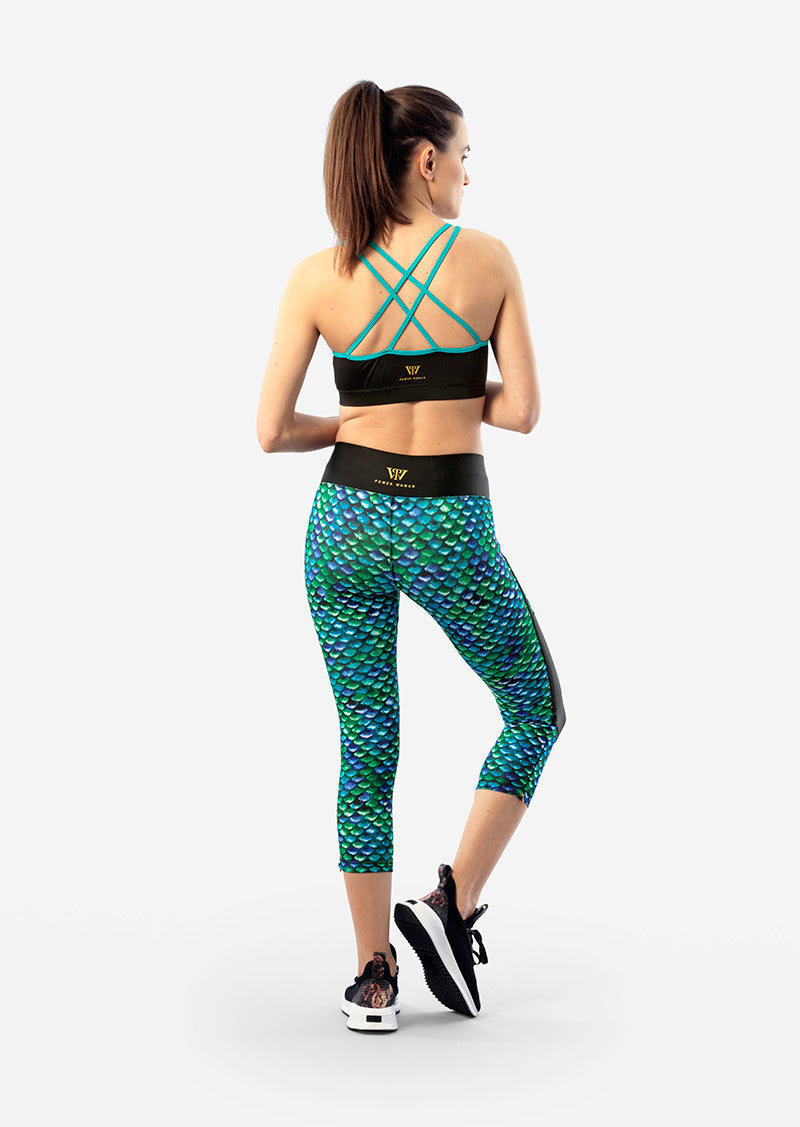Edge 3/4 Tights | Mermaid