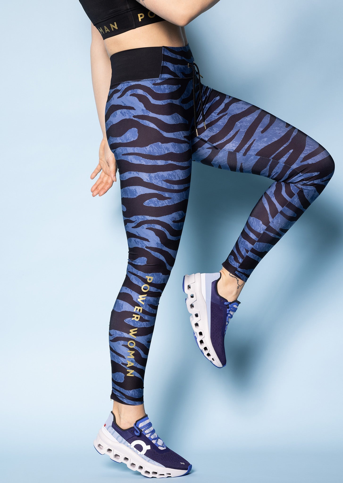 Edge Sport Pro Run Leggings | Blue/Zebra