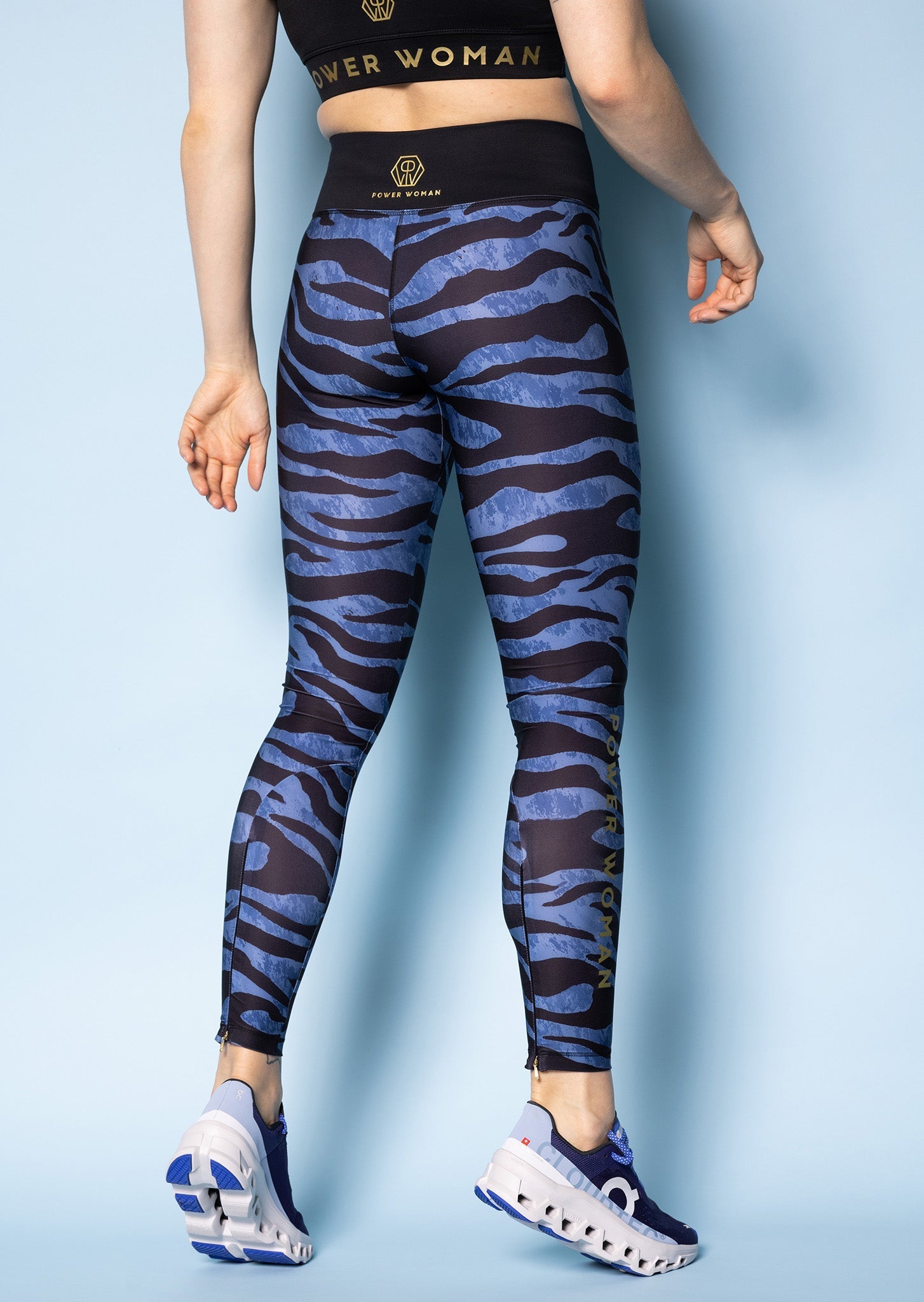 Edge Sport Pro Run Leggings | Blue/Zebra