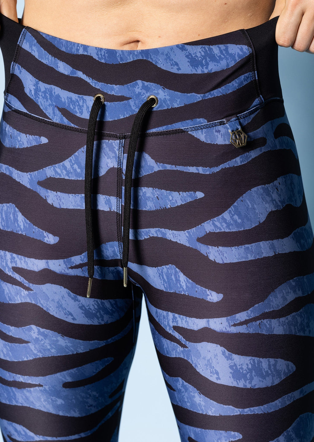 Edge Sport Pro Laufleggings | Blau/Zebra