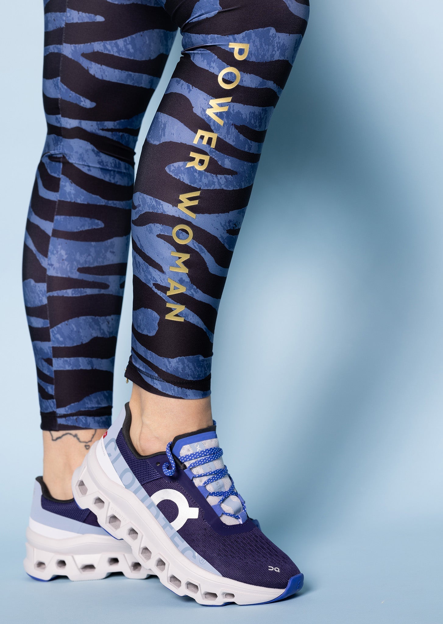 Edge Sport Pro Run Leggings | Blue/Zebra