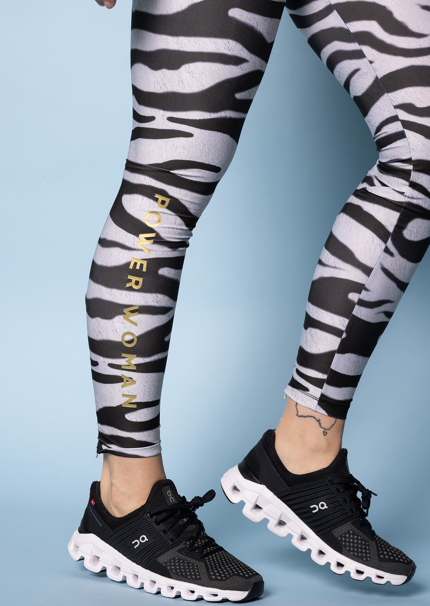 Edge Sport Pro Run Leggings | White/Zebra