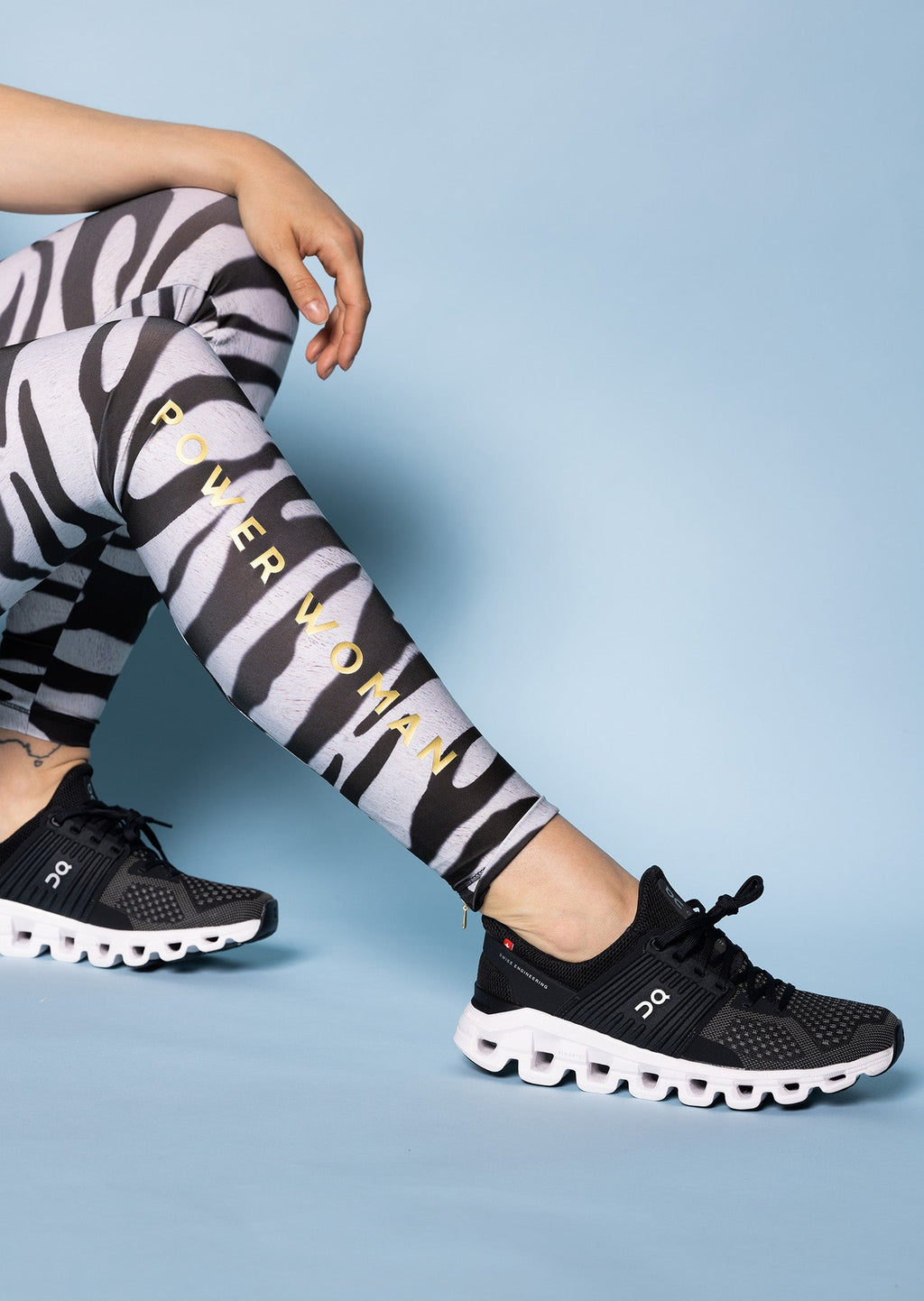 Edge Sport Pro Run Leggings | White/Zebra